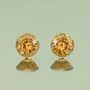 YellowOrangeZircon round pair 5.0mm 1.52cts N zn7740 scaled 1