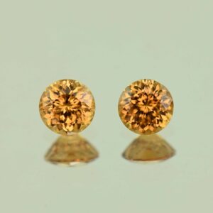 YellowOrangeZircon round pair 5.0mm 1.53cts N zn7741
