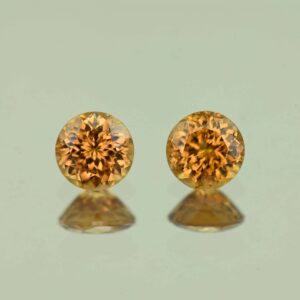 YellowOrangeZircon round pair 5.5mm 2.03cts N zn7743 scaled 1